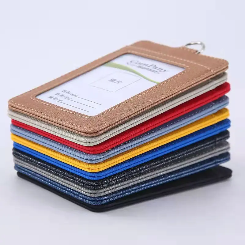 PU Candy Color Access Card Set Button Closure Work Permit Employee Badge Student ID Business Card Manufactured in Bulk Top Brand