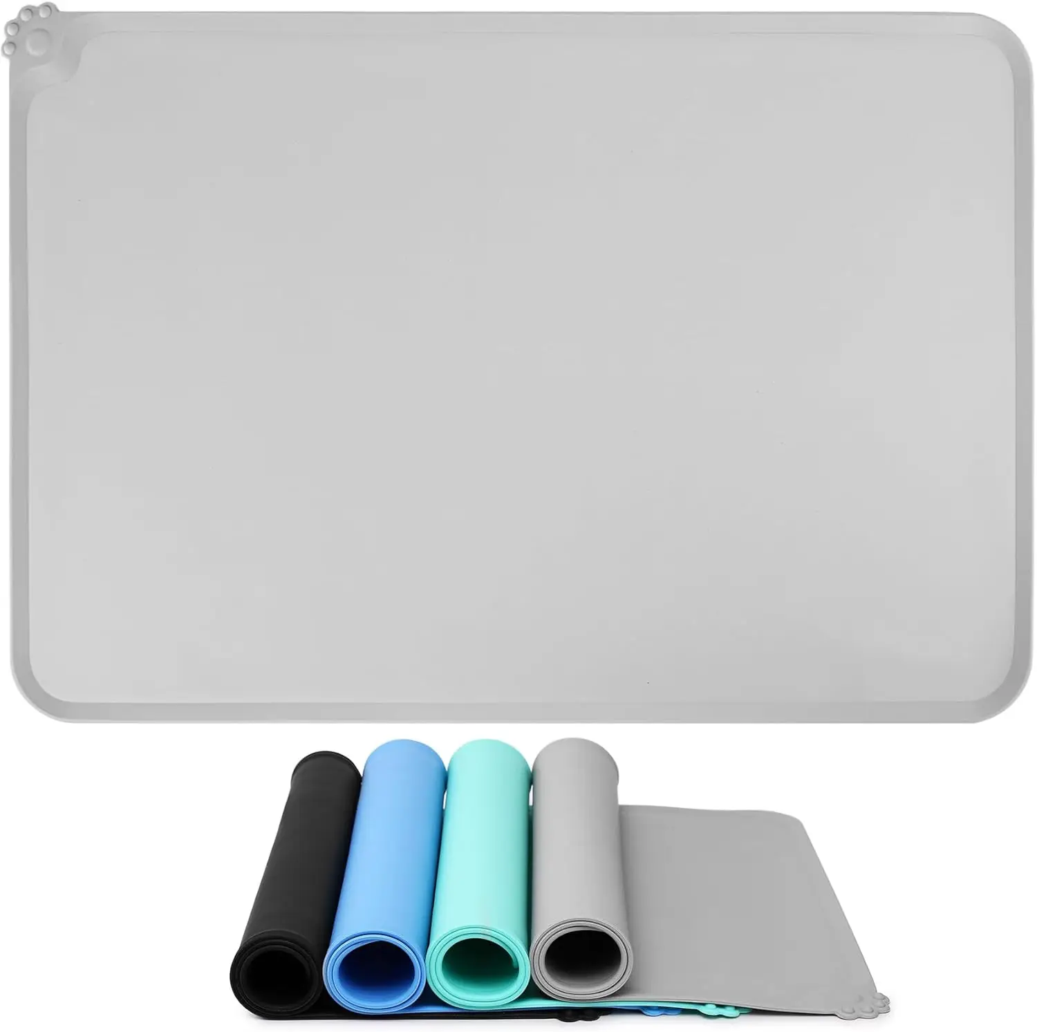 48x30CM Waterproof Reusable Washable Silicone Pet Mat Non-Slip Dog Mat For Food And Water Pet Feeding Mat pet tray