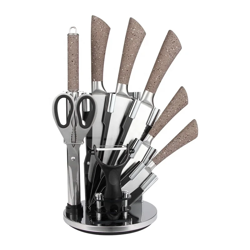 Multipurpose Heavy Duty Bone Chopper Forged Hollow Knife Set 8 Inch Stainless Steel Metal Sustainable Damascus Knives 410