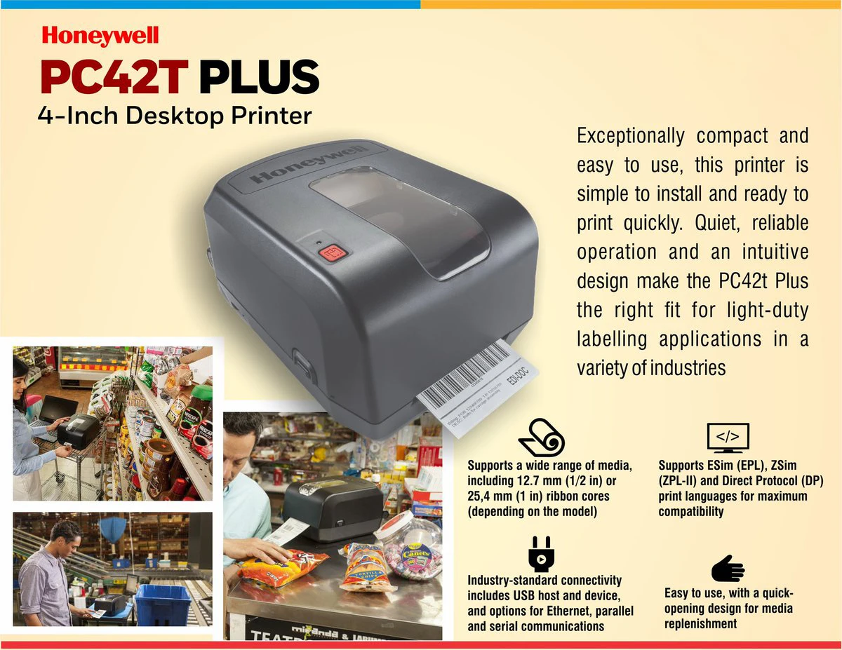 Good Quality 104mm portable thermal barcode printer with Ethernet Honeywell PC42T