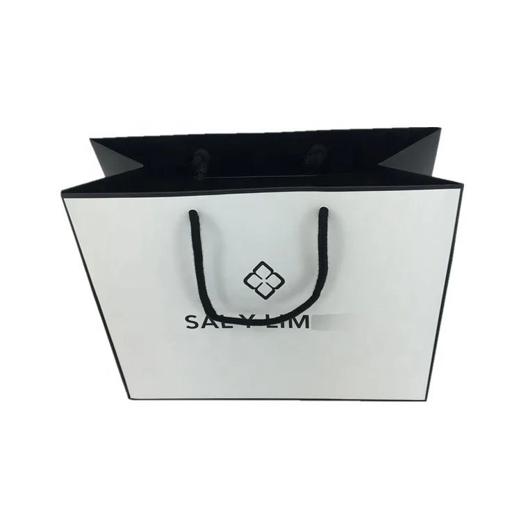 Branded Cake shop shopping bags with twist cotton handle name brand shopping bags Foldable baking paper bags