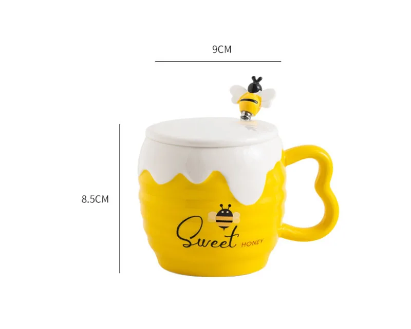 UCHOME Funny shaped coffee mug in 3D bee shaped coffee mug ceramic bee mug in animal design for kids