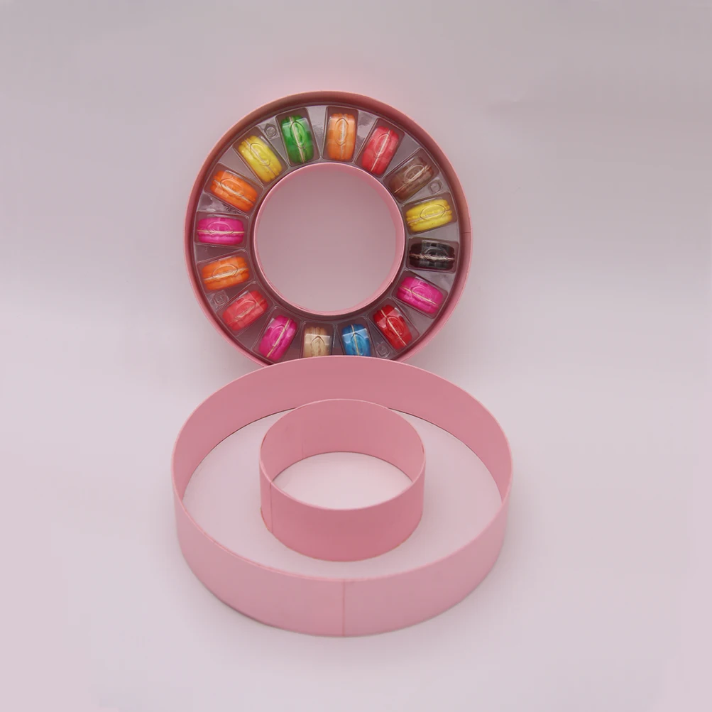 Kingwin Custom Luxury Packaging Colorful Pink Round Cardboard Macarons Paper Box