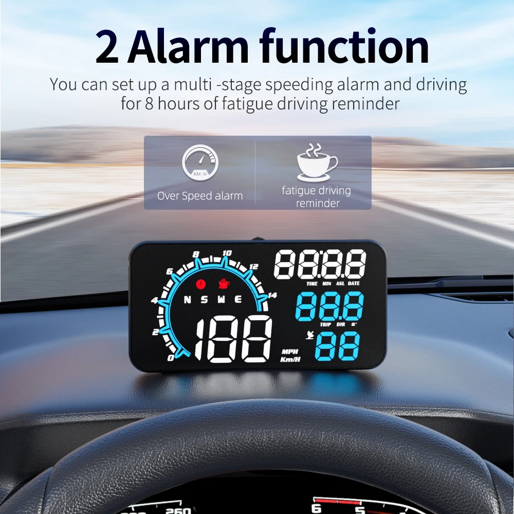 Universal HUD G11 GPS Gauge Blue Led Display Auto meter Head Up display USB connector gps speedometer for all car