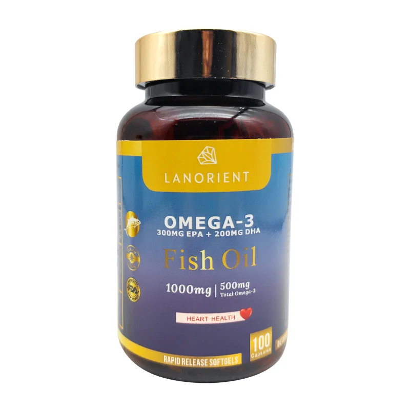 Private Label OMEGA 3 Fish Oil Health Supplement 1000mg Cod Liver Oil Software Capsule