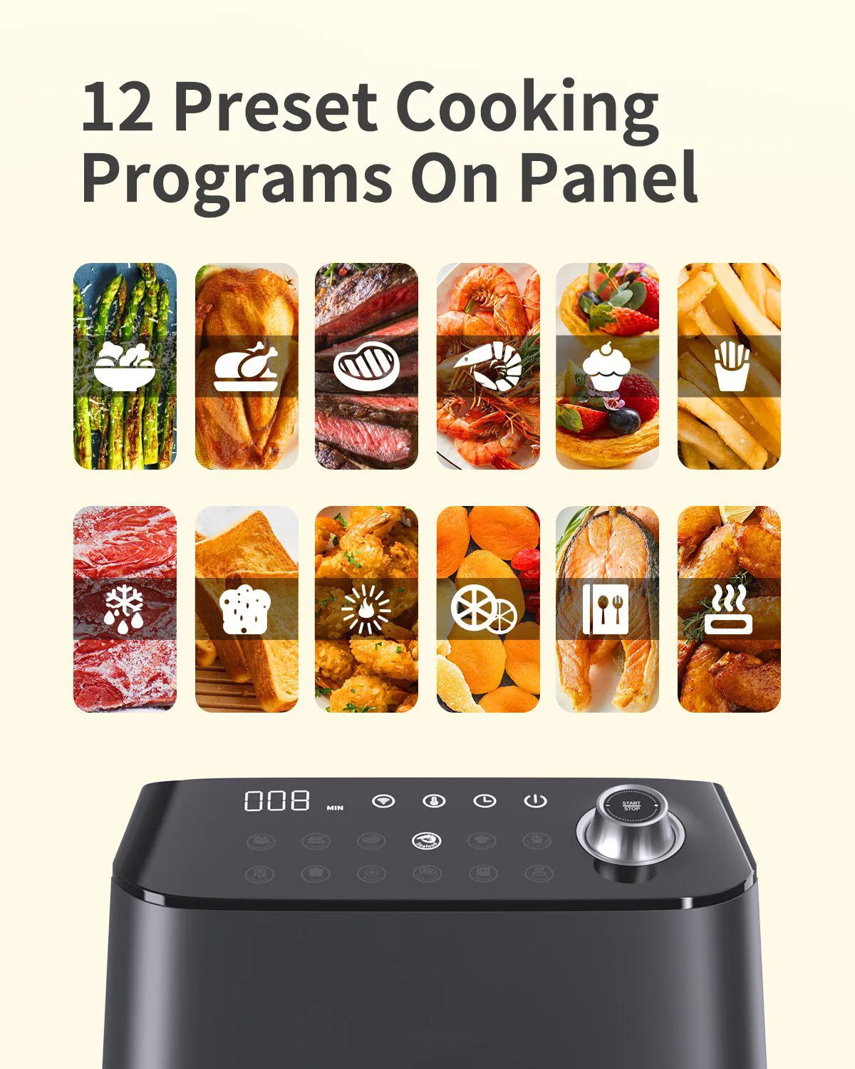 Visible no oil air fryers digital oven machine oil free chips electric hot air deep fryers without oil