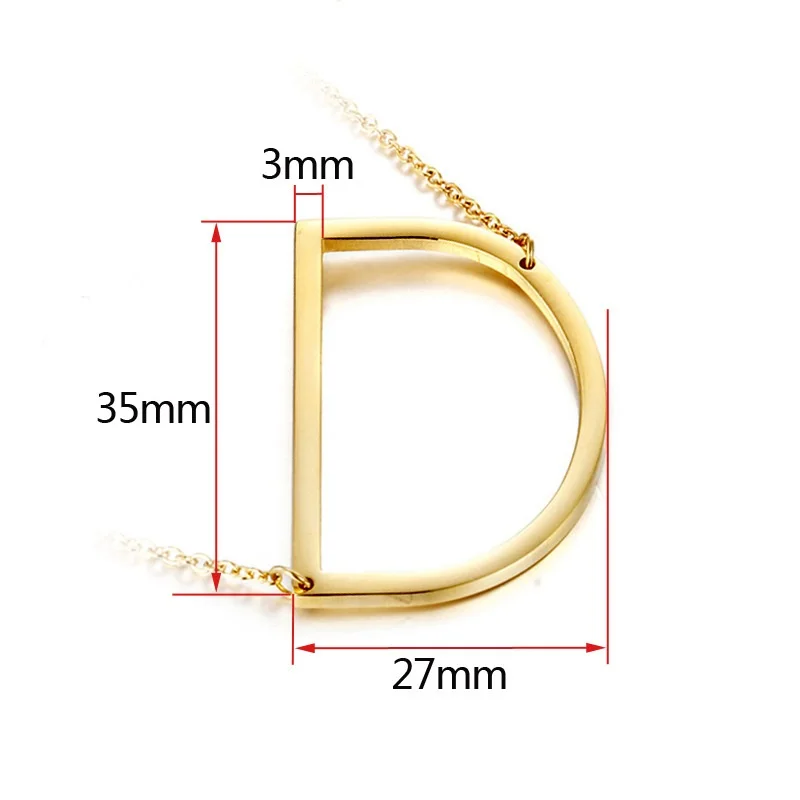 Newest Design 18K Gold Plated English Alphabet Necklace Statement Stainless Steel A-Z 26 Initial Letters Pendant Necklaces