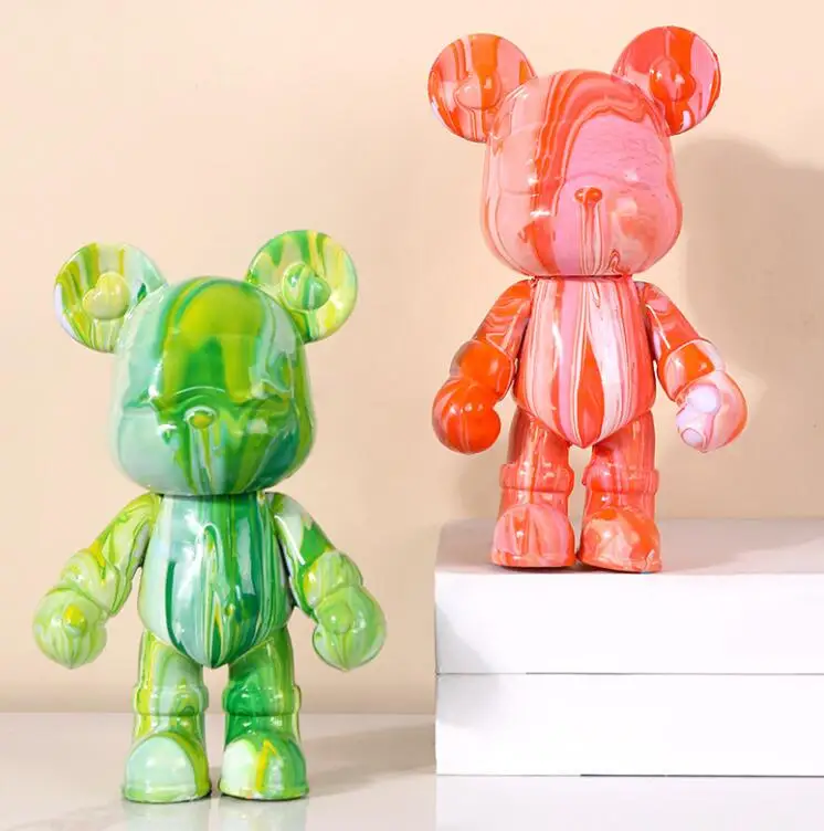 Pop Figurine Violent Bear Fluid Bear Bearbrick Blank Fluid Cool Vinyl Bear Pour Painting Kit Arts Crafts & DIY Toys