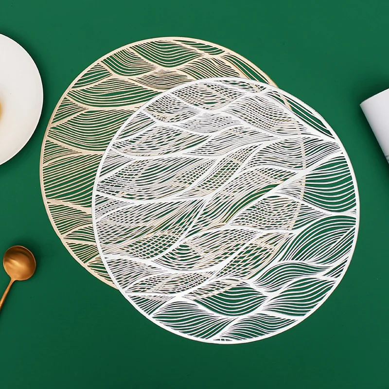 New Style hot stamping Place mat Doilies Hotel Western restaurant decoration PVC insulation  table mat