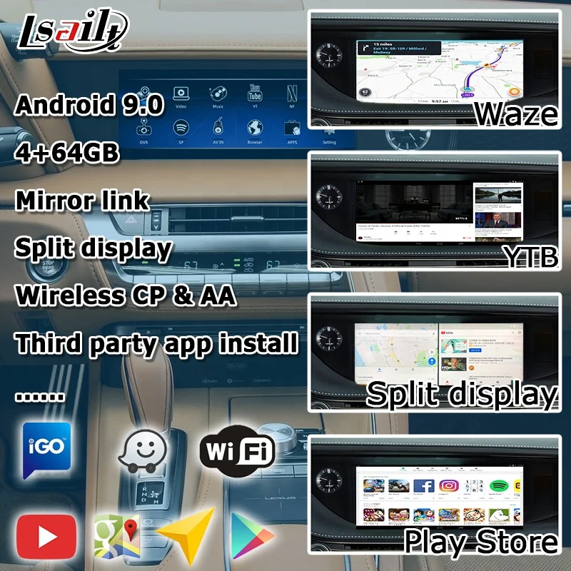 Android wireless CP AA box for Lexus LC500h 2017- video interface GPS navigation with touch control wireless auto LC500