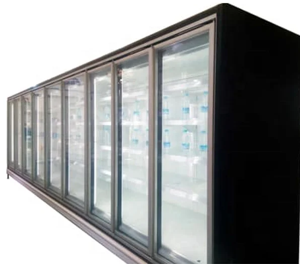 supermarket built in glass door beverage cooler pepsi fridge bottle refrigerator