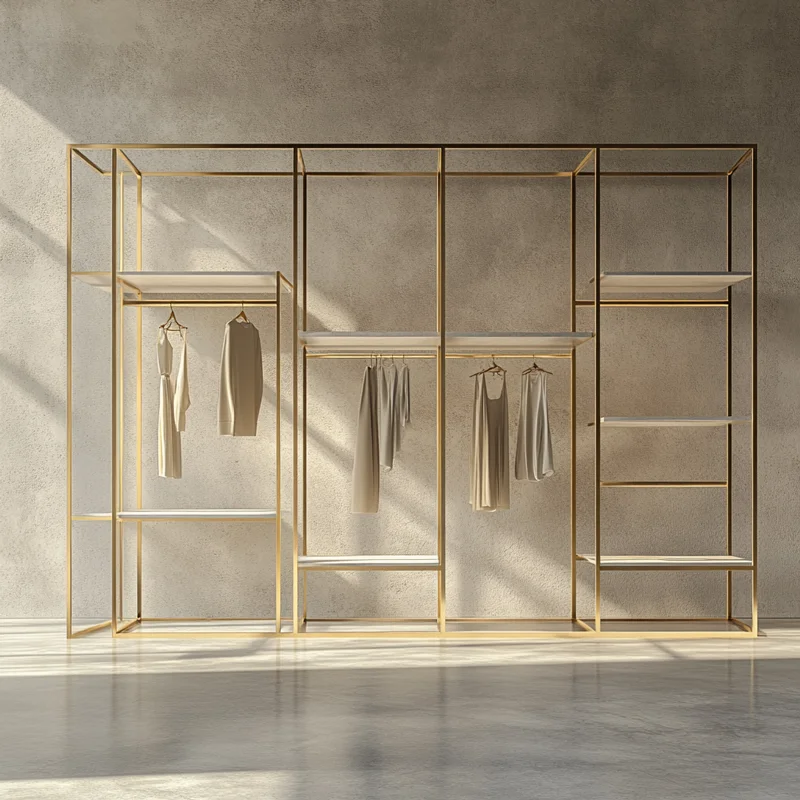 High Quality Gold Portable Kids Baby Clothing Store Hanger Moving Garment Rack Round Clothing Display Racks For Clothing