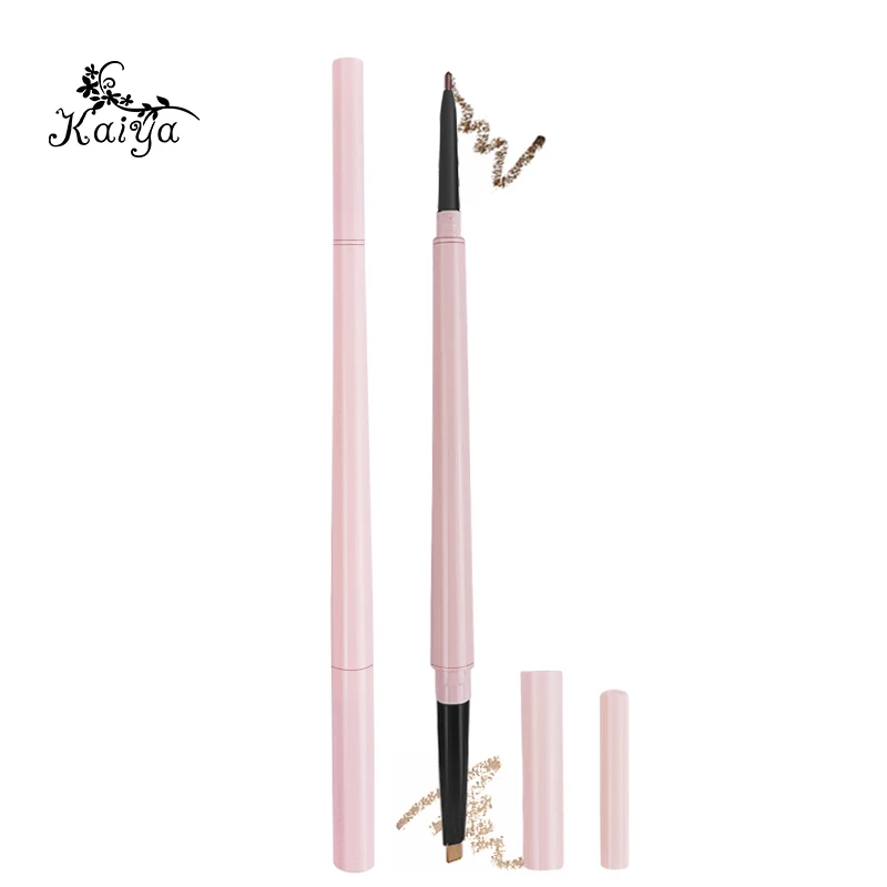 private label dual end custom slim eye brow pen para cejas 2 in 1 pink vegan waterproof eyebrow definer concealer pencil