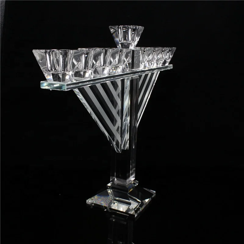 Уникальный хрустальный канделябр chanukah menorah 9 веток Менора канделябры центральные части стола стеклянная свеча палочка стеклянный