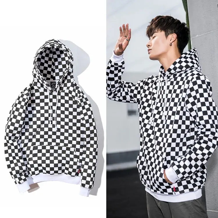 2022 Latest Design Mens Designer Brand Famous Clothing Pull A Capuche Plaid High Fashion Plaid Sublimation Hoodie