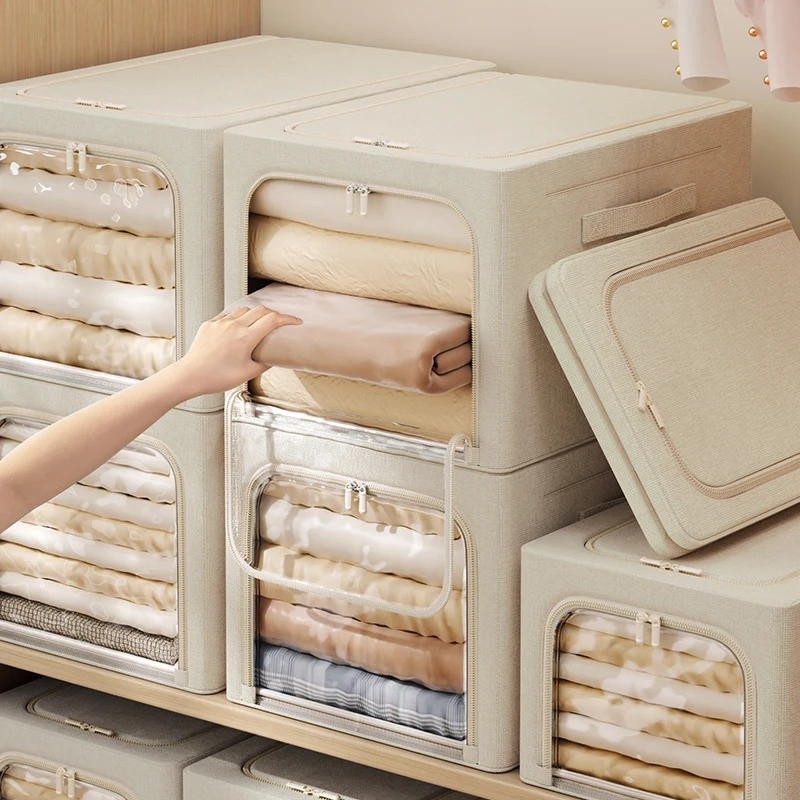 Storage boxes for clothes with Handles Closet Bedroom Drawers Organizers Cloth Organizer Storage Boxes fabric drawer