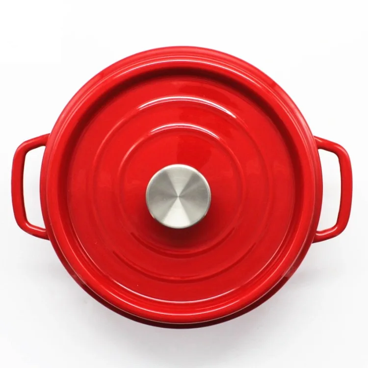 Enameled Cast Iron Dutch Oven Pre-seasoned Casserole Pot with Lid & Handles