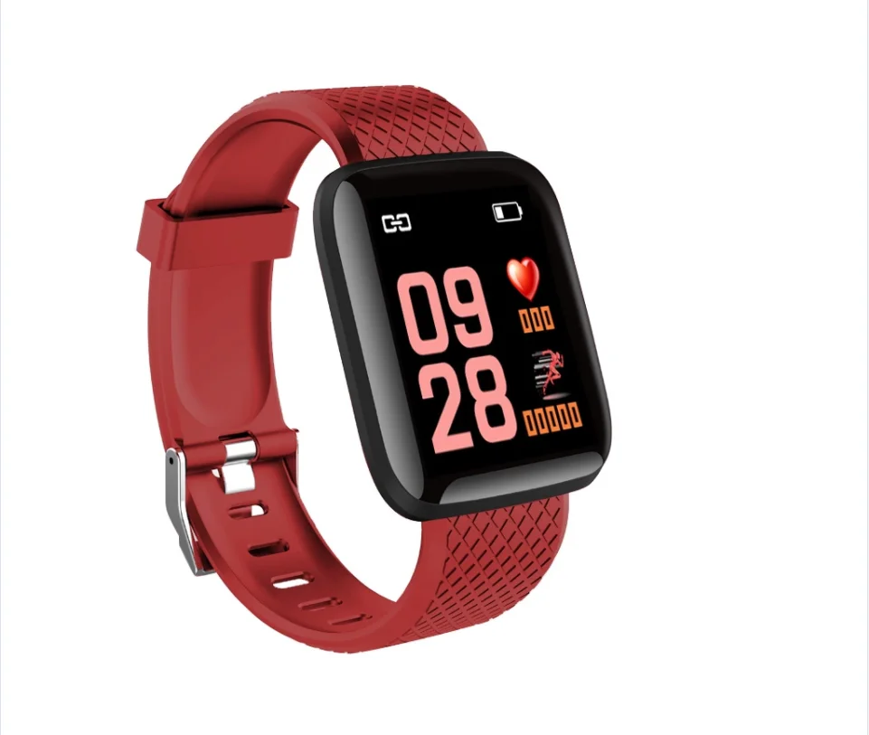 Новинка 2019, умные часы ID116 Plus с пульсометром, спортивный смарт-браслет с фитнес-трекером