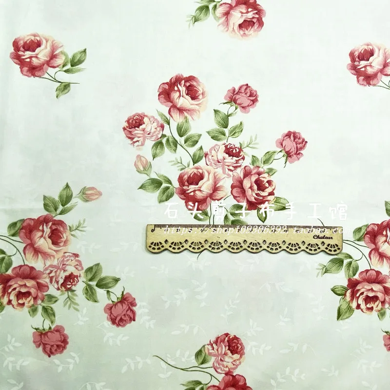 
Rose Fragrance Twill Cotton Printed Sewing Fabric Making Bedding Handmade Finish Photo Props Cloth 