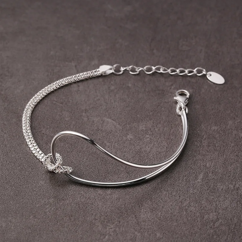 100% S925 Sterling Silver Bracelet Fashion Couple Luxury High Quality Jewelry