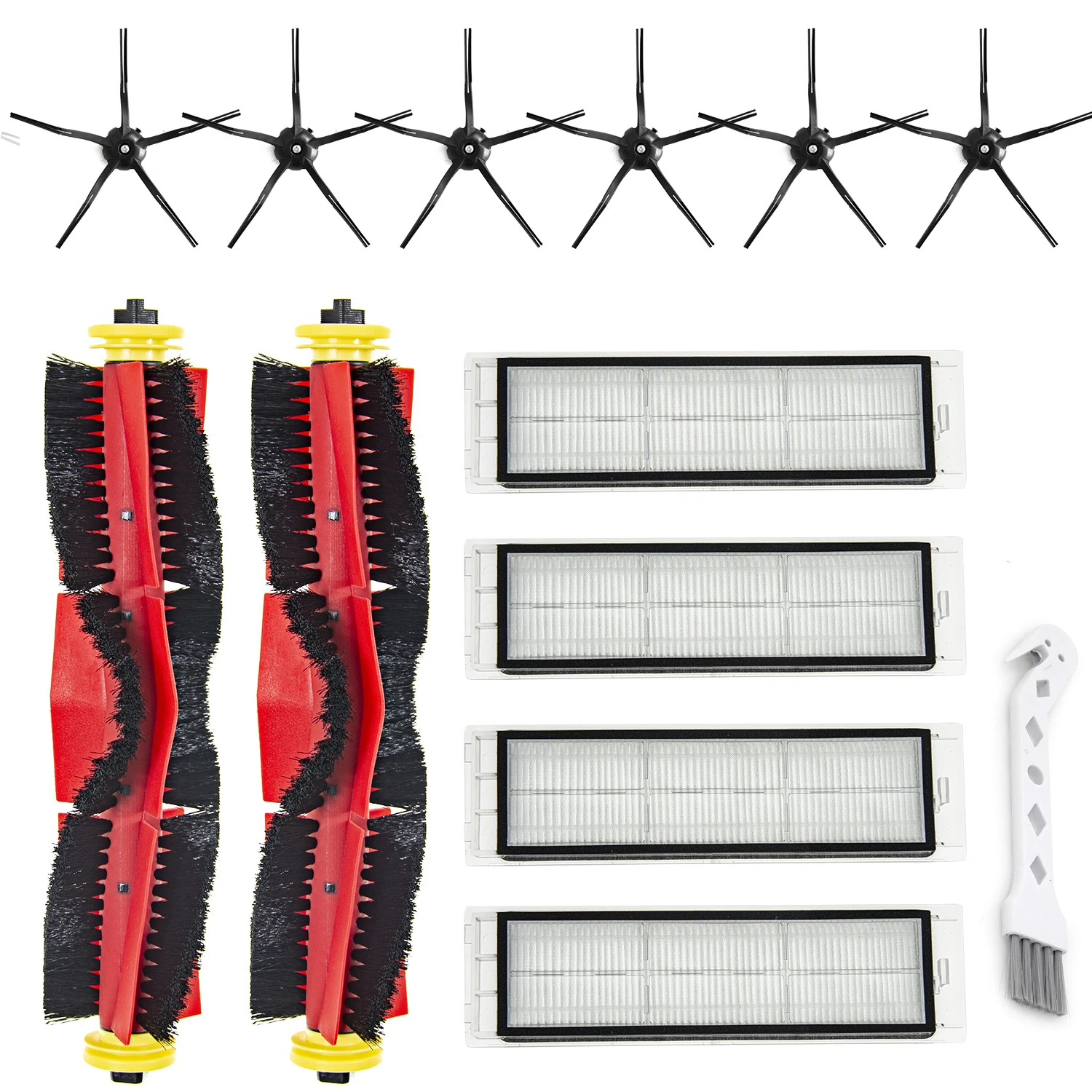 Replacement Brush & Filter & Side Brush Compatible with Xiaomi Roborock E4 S4 Max S45 Max S5 Max S6 S6 MaxV S65 Vacuum Cleaner