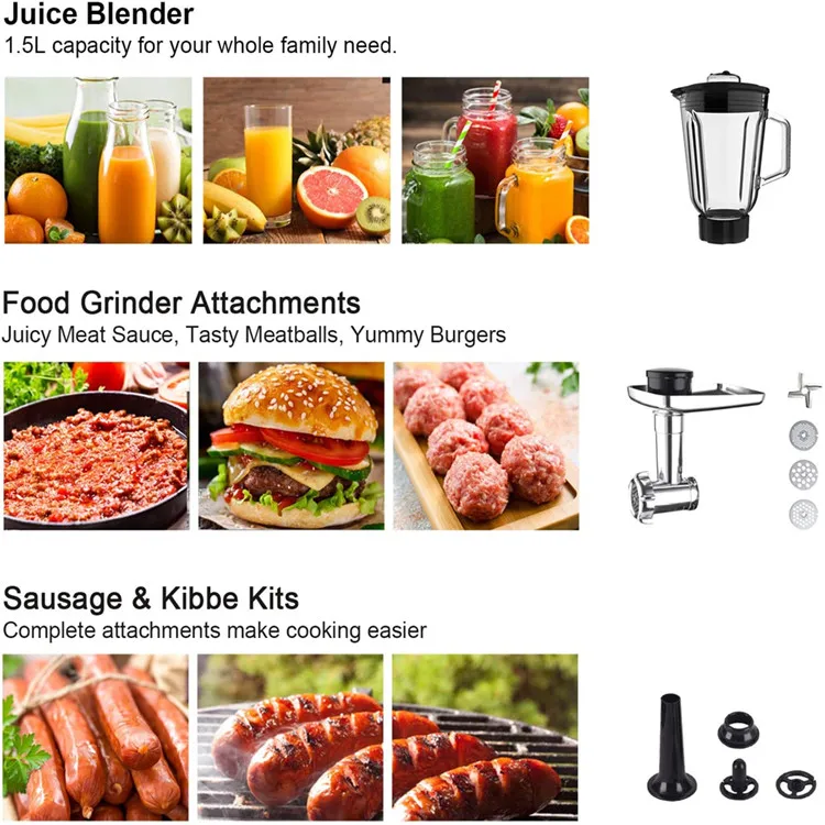 1200W 5L kitchen mixer stand food mixer