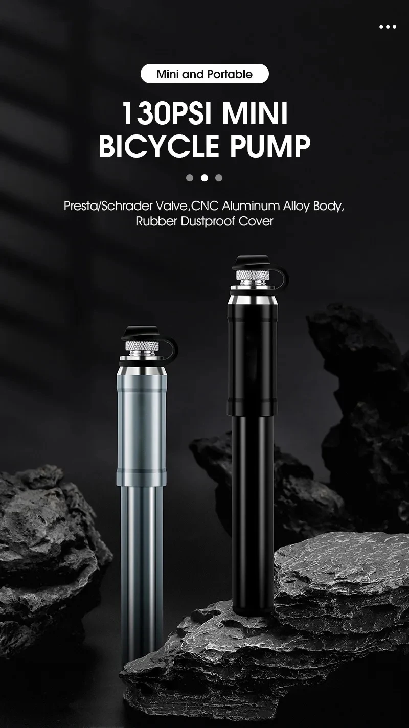 Portable Mini High-Pressure Air Pump for Bicycles Bike Tire with Schrader Presta Valve for Bike Use