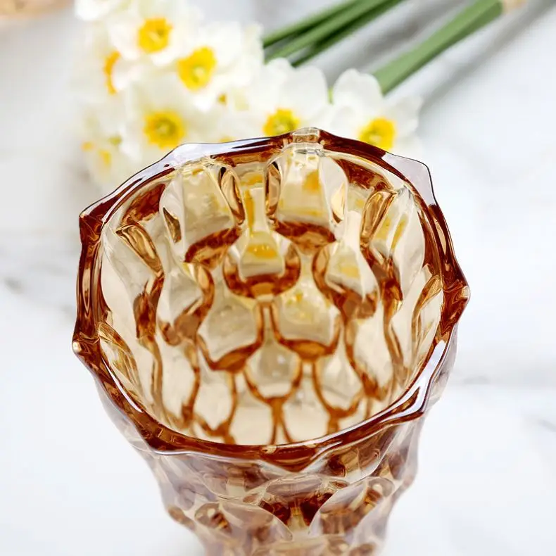 Wholesale Crystal Glass Color Vases Home Dining Room Office Wedding Party Handmade Decorative Vases Household Supplies