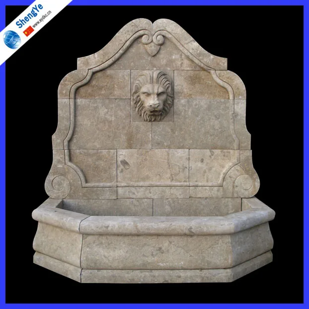 Hand-carved outdoor wall fountain waterfalls wall-type natural stone marble beauty figure fountain