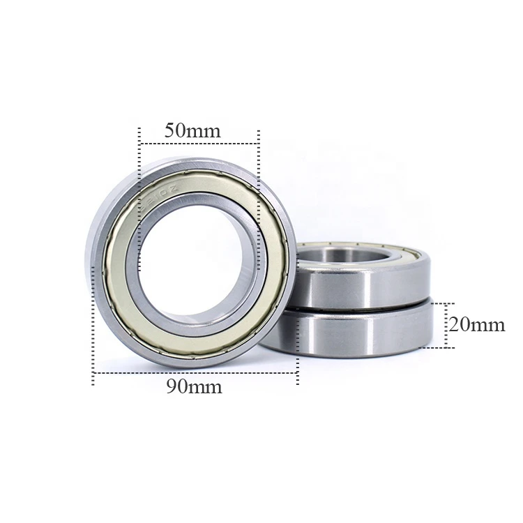 High smoothness Low Vibration Low Noise Bearing 6210 Size 50x90x20mm Deep Groove Ball Bearings For Engine Assembly