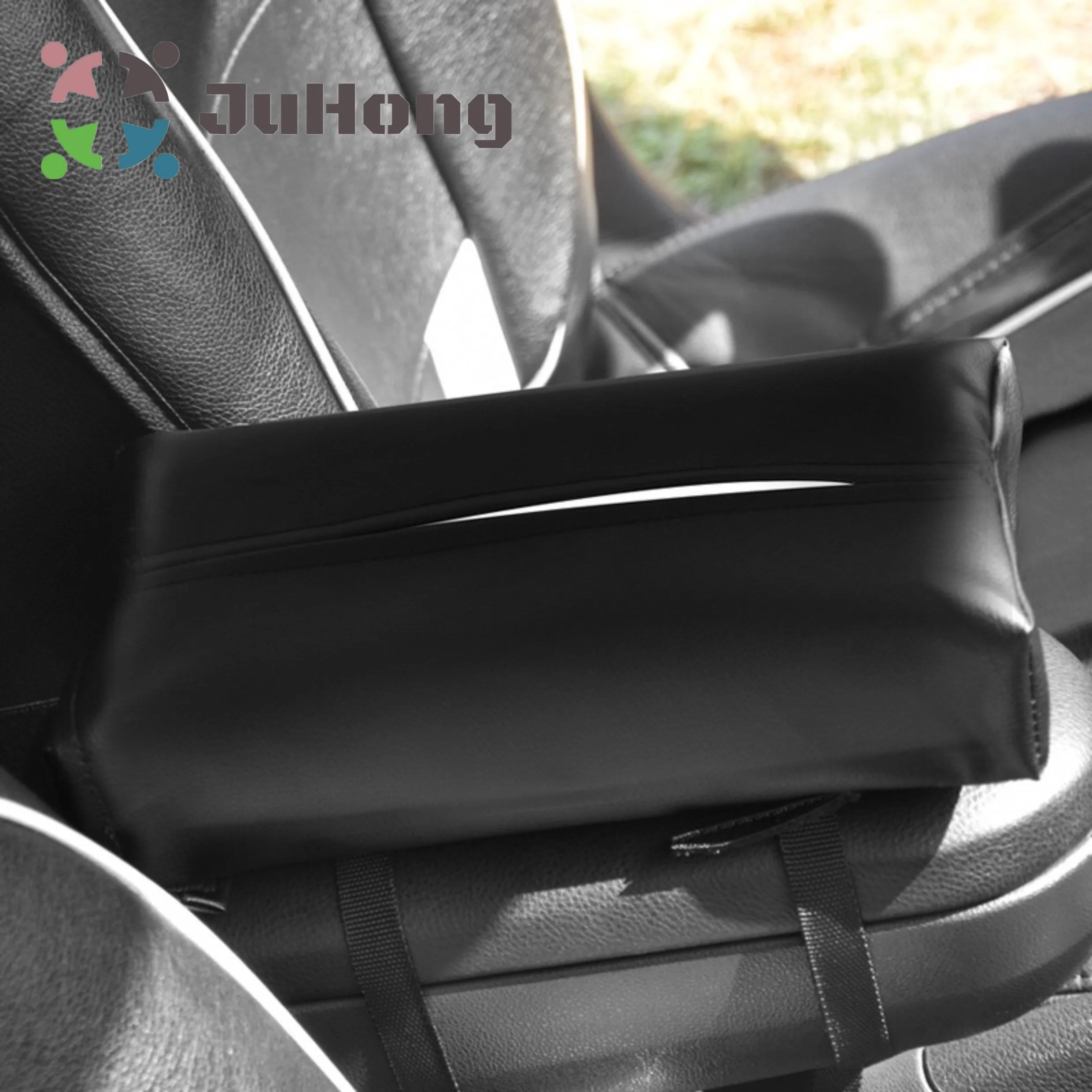  Новый дизайн роскошная черная коробка из искусственной кожи для салфеток автомобильный подлокотник/солнцезащитный козырек/подголовник застежка-органайзер Япония Корея