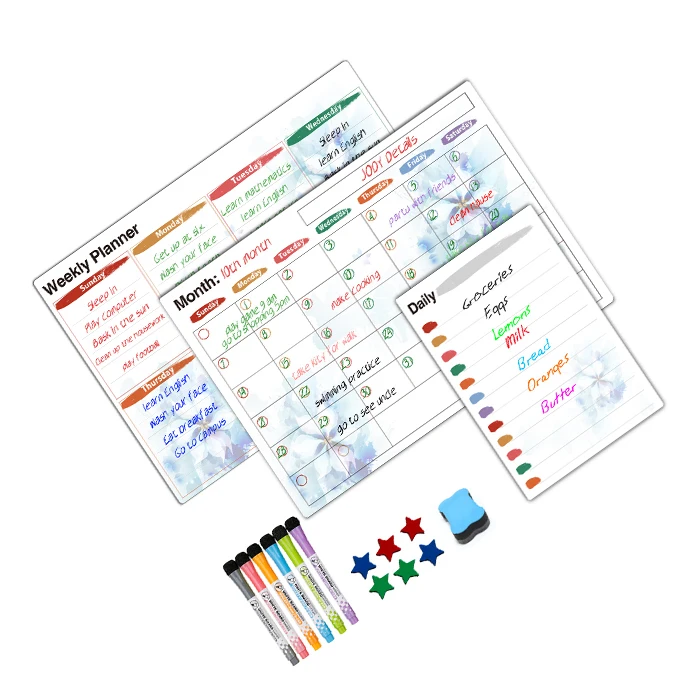 10 Markers Reward for Family Kids Daily Responsibility Behavior Magnetic Chore Chart Dry Erase Board
