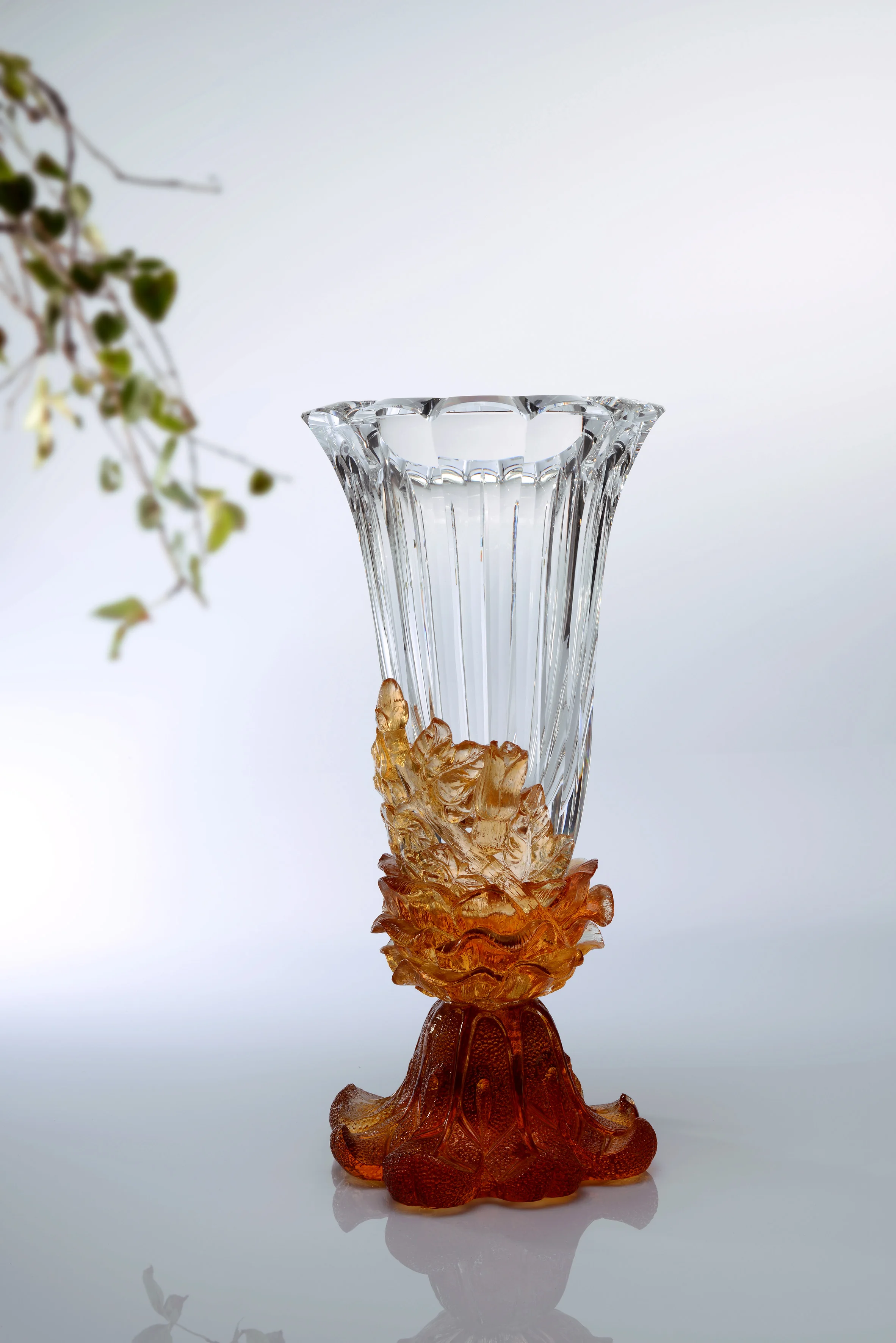 Hot Sale Colorful Handmade Flower Crystal Vase For Wedding Table Centerpieces