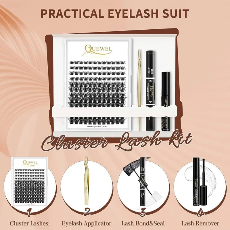 self grafting Handmade lash extension black Fluffy Lash Factory Price Diy Lashes Segmented Kit	Korean PBT material