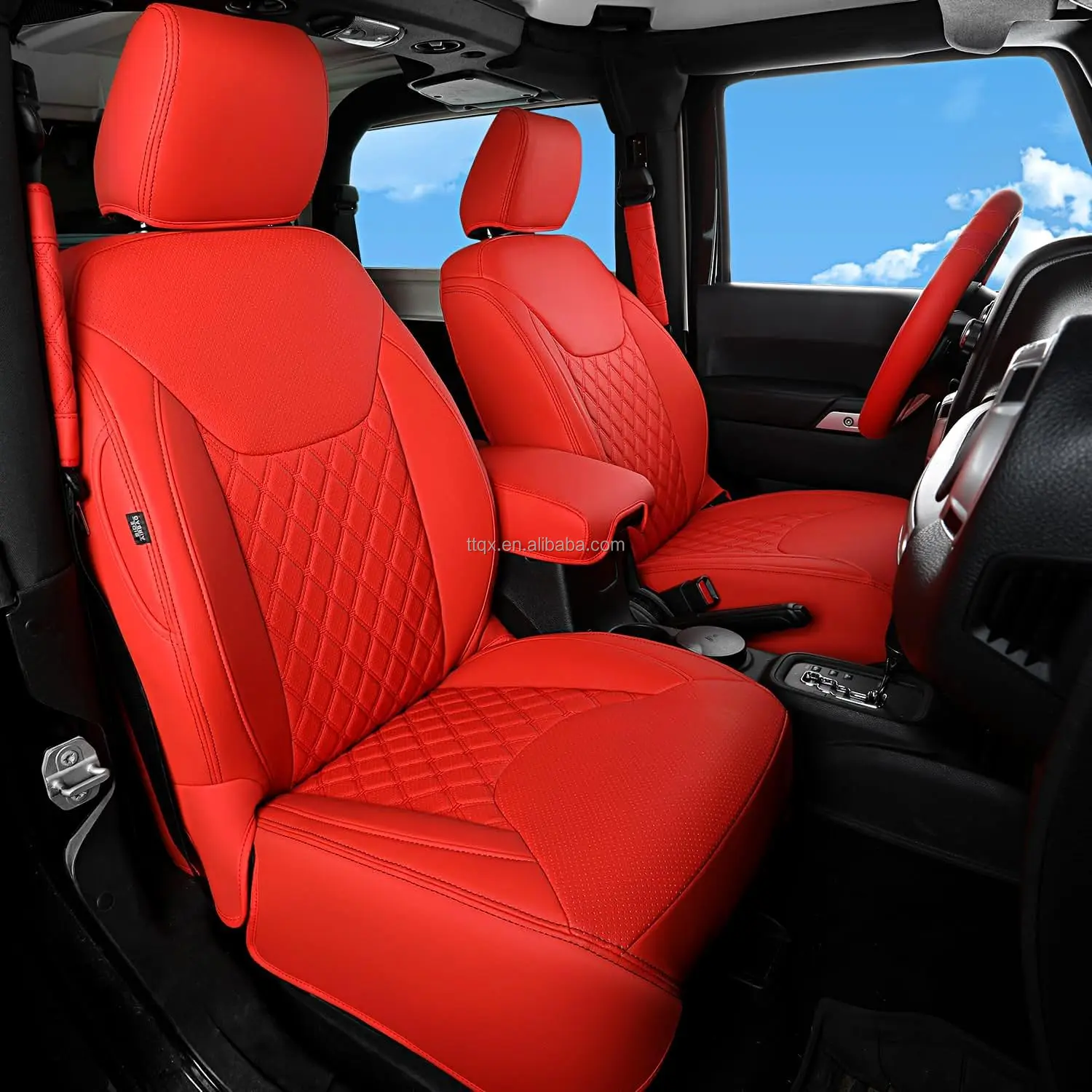 Hot Sale Car Seat Covers Leather Car Accessories Full Set Luxury Waterproof Protect for Jeep Wrangler Jk 2007-2017 Seat Covers