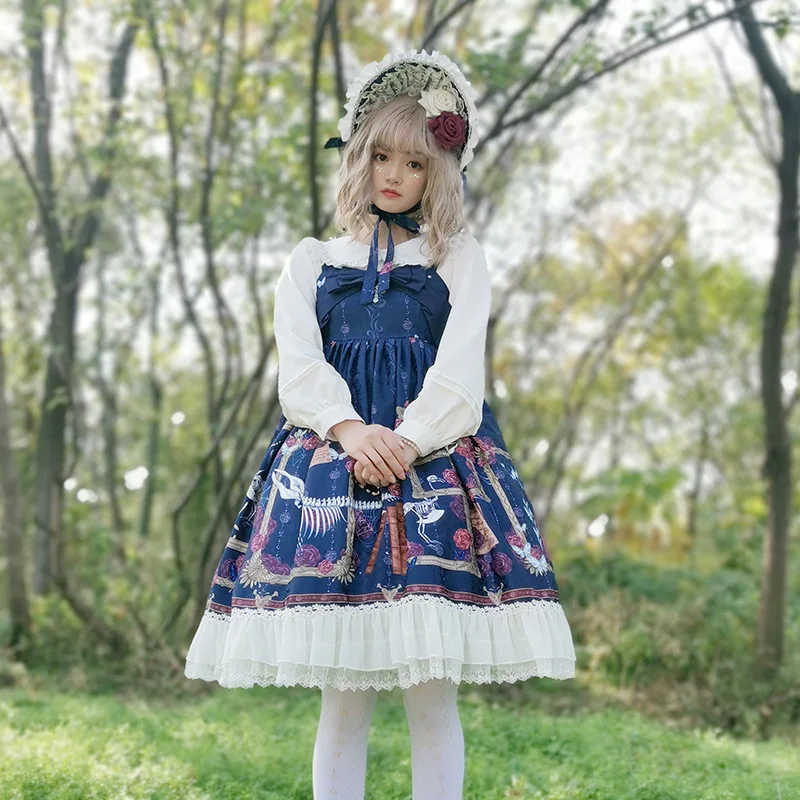 Korean Style White Color Peter Pan Collar Chiffon Long Sleeve Fashion Lady Lolita Cute Shirt Blouse