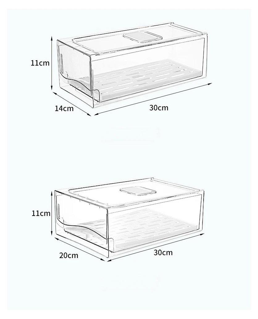 Refrigerator Kitchen Organizer Food Container Transparent Storage Box