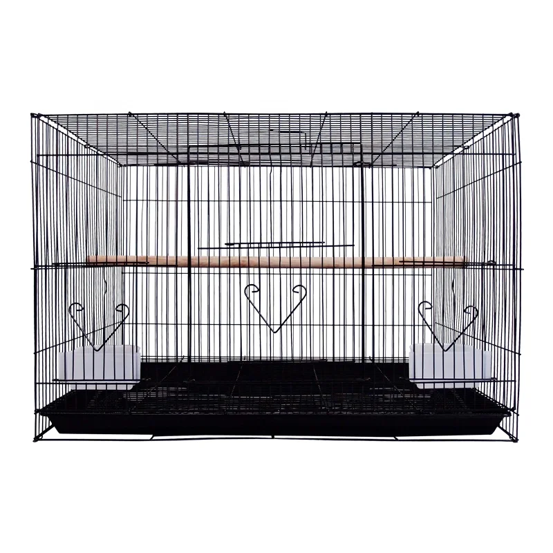 60 Metal Wire Large Square Bird Parrots Canary Pigeon Breeding Cage Travel Pet Rabbit Animal Chicken Carrier Birdhouse