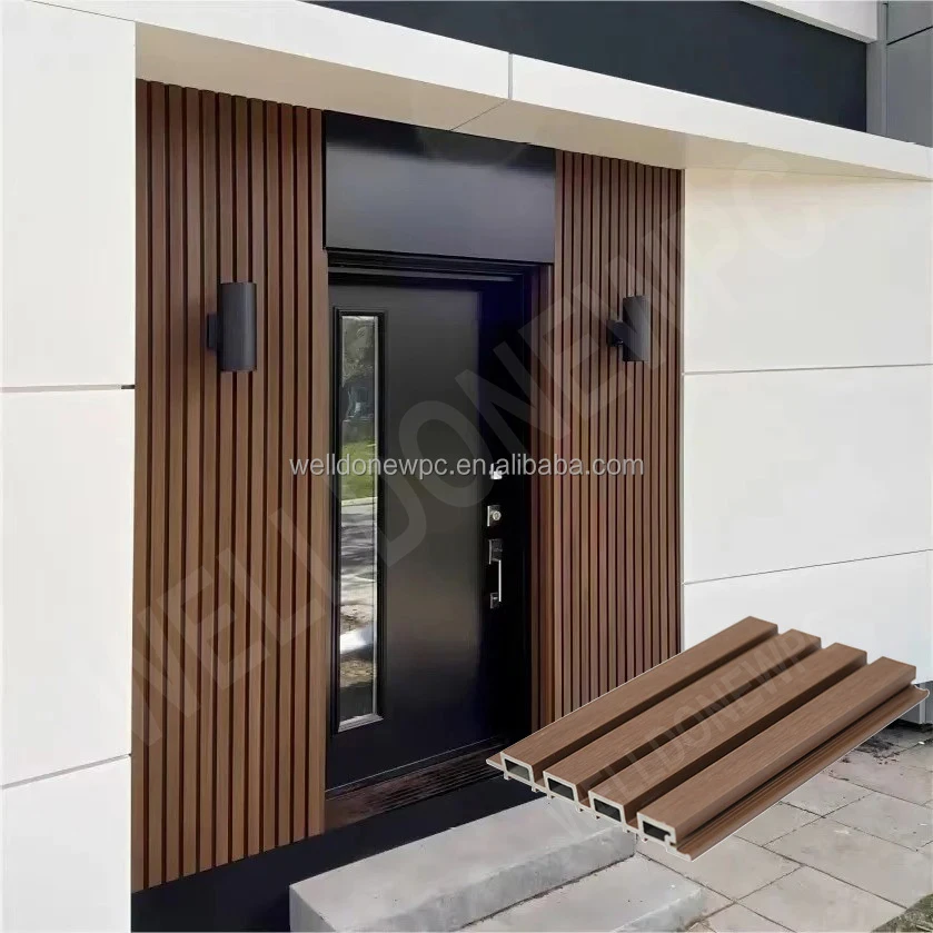 External Durable WPC Wood Composite Wall Cladding Panel Outdoor WPC Waterproof Siding 219*26mm Outdoor Wall Cladding