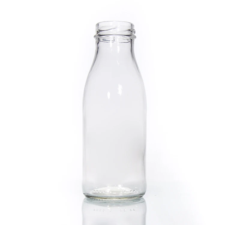 Factory  200ml 250ml 300ml 500ml Round Glass Bottle Baby Milk With Metal Lid For Fresh Cows Milk Yogurt Pudding