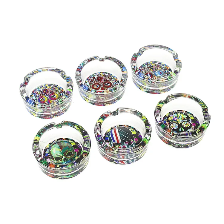 Wholesale Factory High Quality TA-054 Skulls Custom LOGO Skulls Glass Ashtray