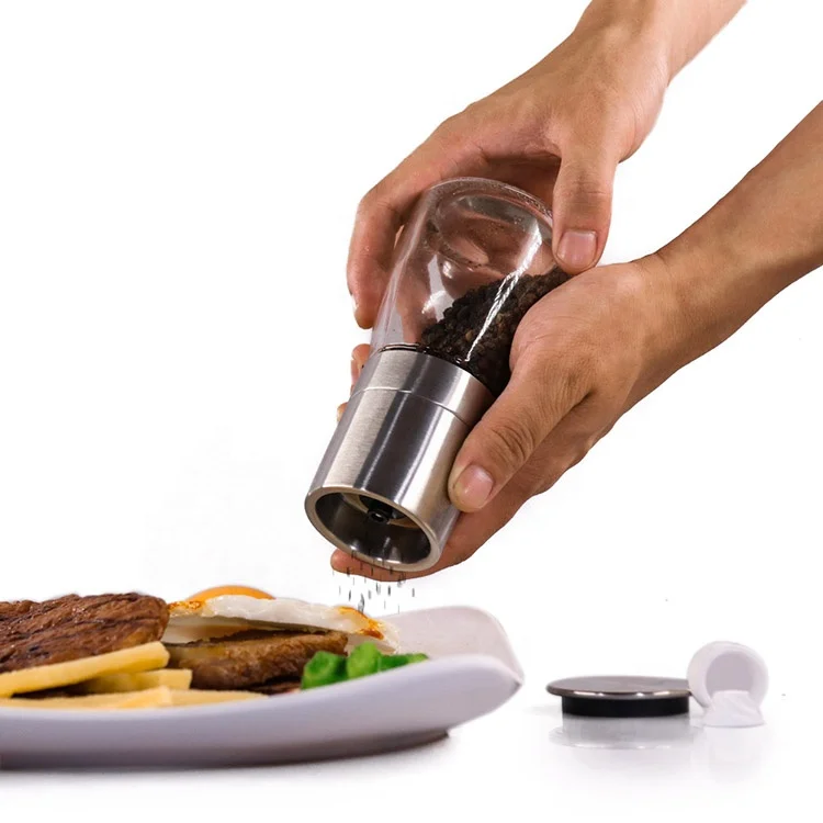 Factory Produced Kitchen Manual Glass Salt and Pepper Grinder Mill