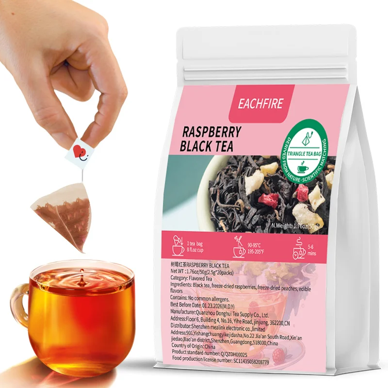 Chinese tea Export to Russia Custom drink Nature picking Fresh black tea leaves Convenient brewing fallow Pyramid Tea Bag