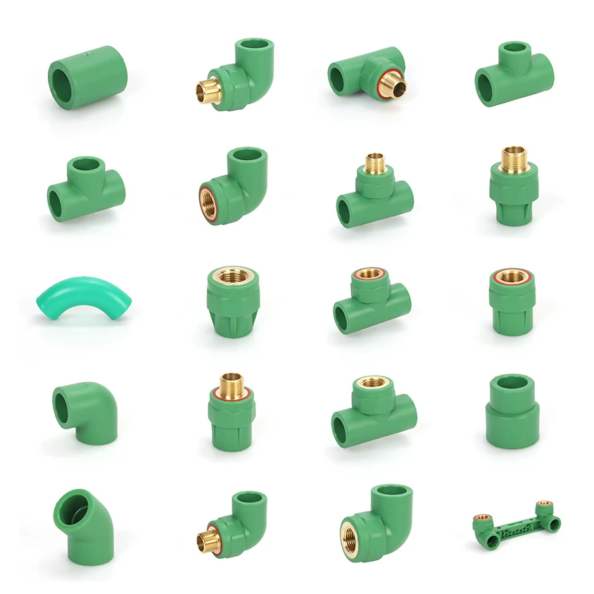 wholesale water pipe ppr plastic plumbing fittings ppr elbow tee coupling pipe connector pipe fittings