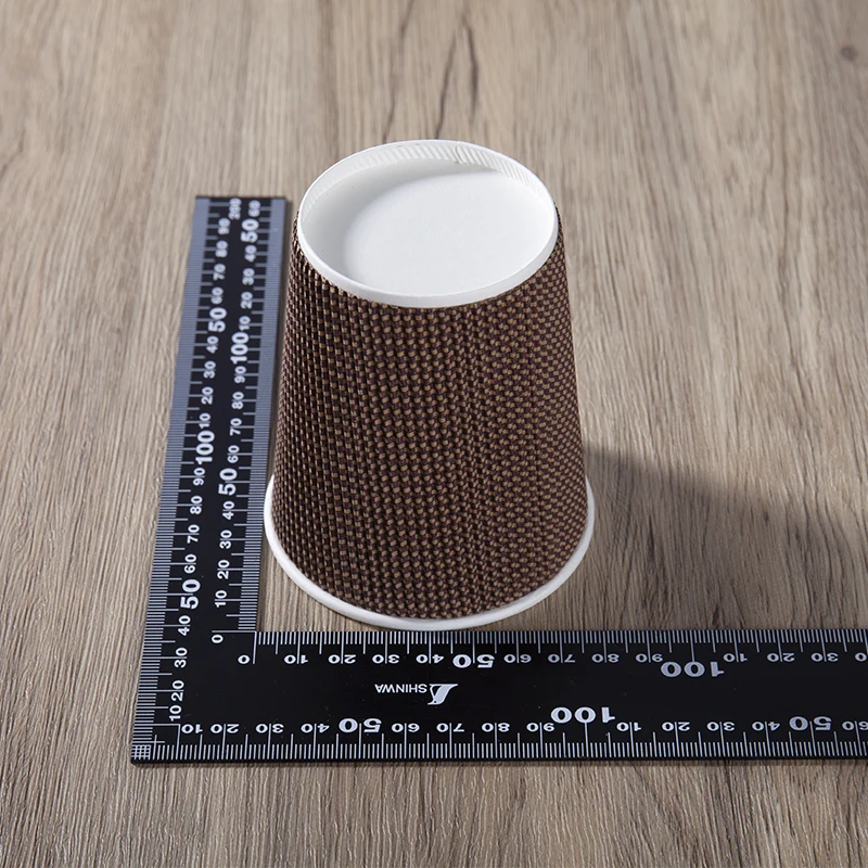 Disposable Corrugated Comfortable Odorless Safe Material Ripple Wall Paper Cup For Tea And Coffee With Lids