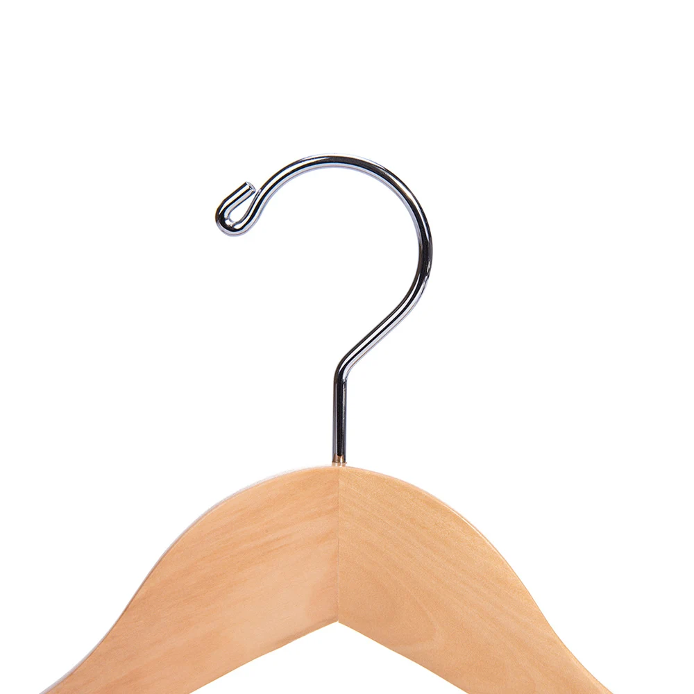 Fully-rotatable hanger hook custom logo hotel luxury Beechwood hangers for stores cloths custom logo