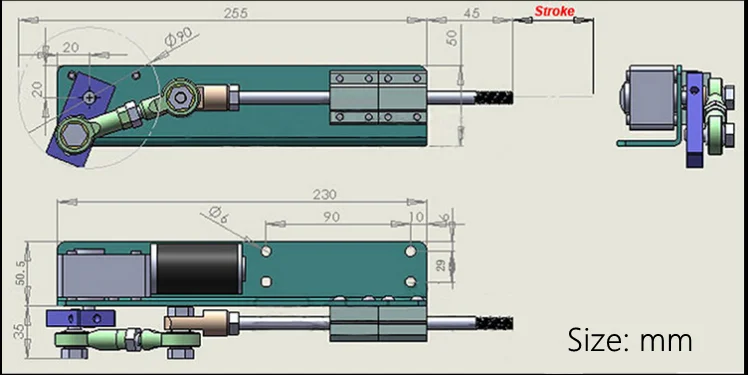 DIY Linear Motor 30mm 50mm 70mm stroke 12V 24V Automatic Reciprocating Worm Gear Motor