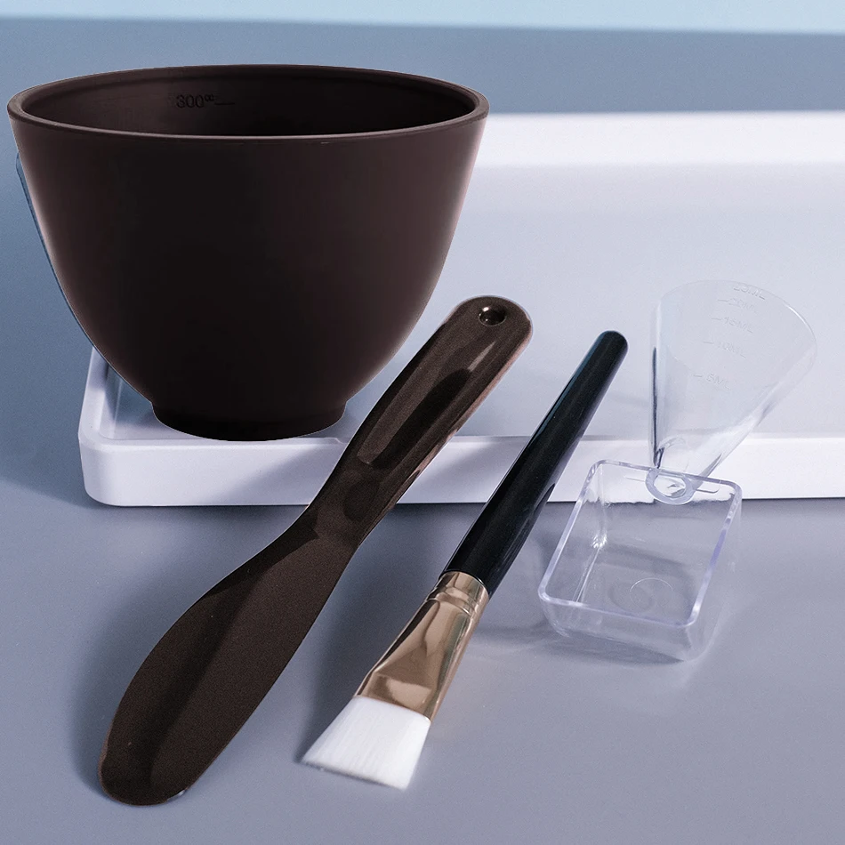 Eco-friendly beauty spa diy Silicone Flexible Mask Mixing cosmetic Facial Mask Bowl brush mix silicone face mask mixing bowl set