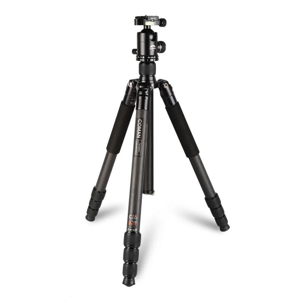 Coman Travel Portable Flexible High quality heavy duty flexible carbon fiber camera tripod