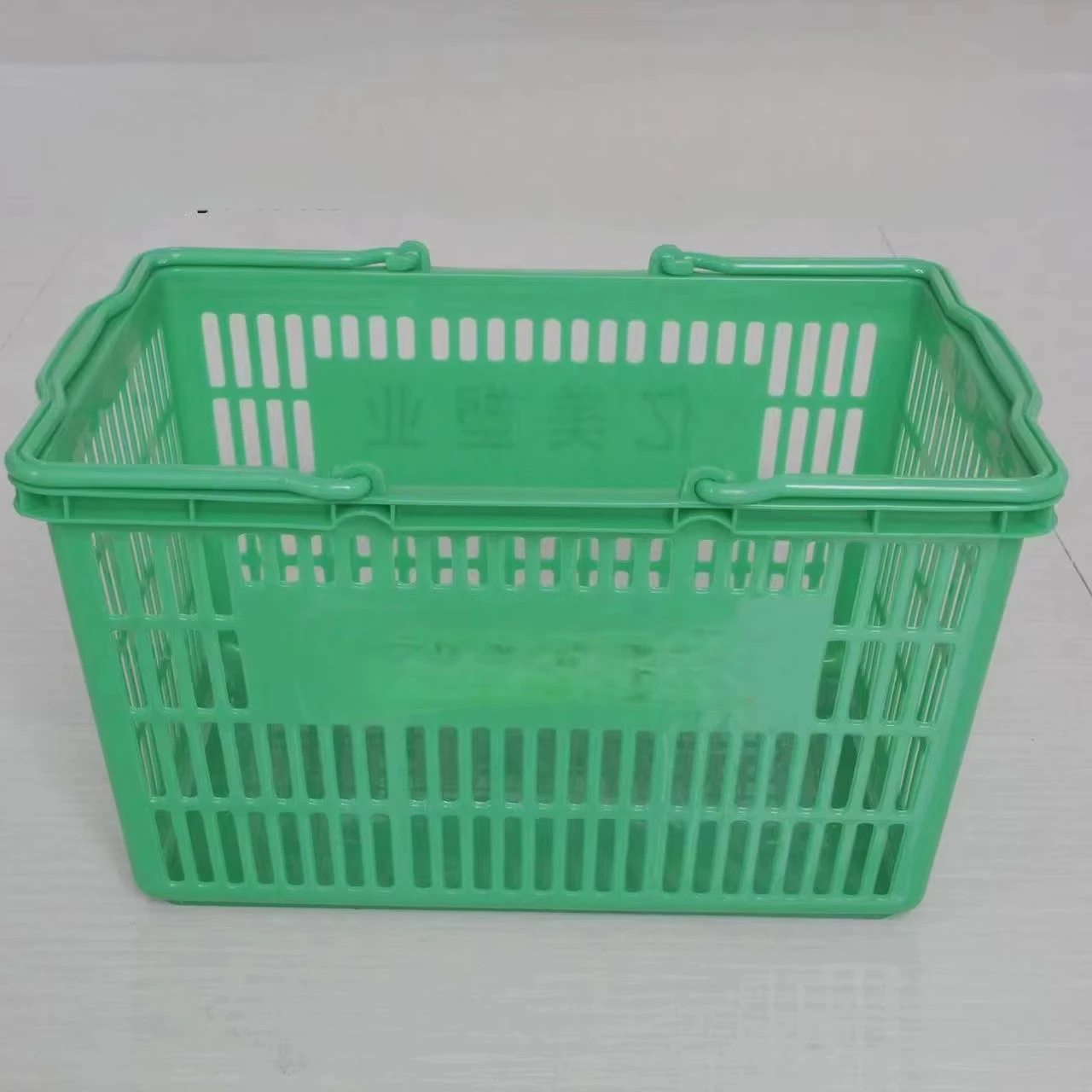 Colorful Plastic Handle Plastic Hand Trolley Supermarket Shopping Basket Plastic Shipping Cart